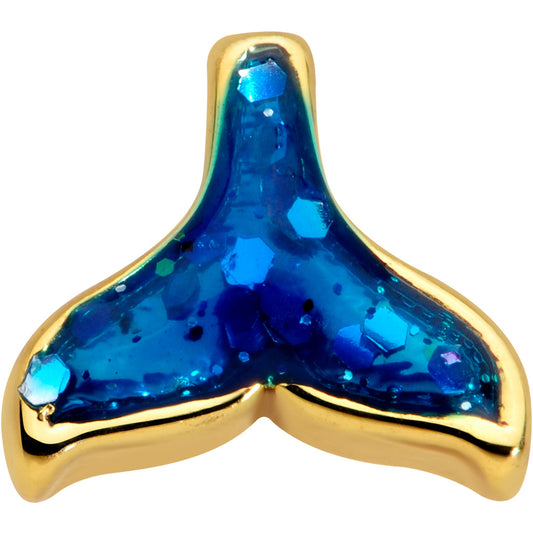 16G 5/16 Gold Tone Iridescent Mermaid Tail Labret Monroe Tragus