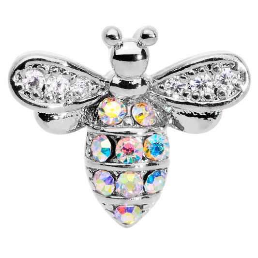 16G 5/16 Aurora CZ Gem Beauty Bee Internally Threaded Labret