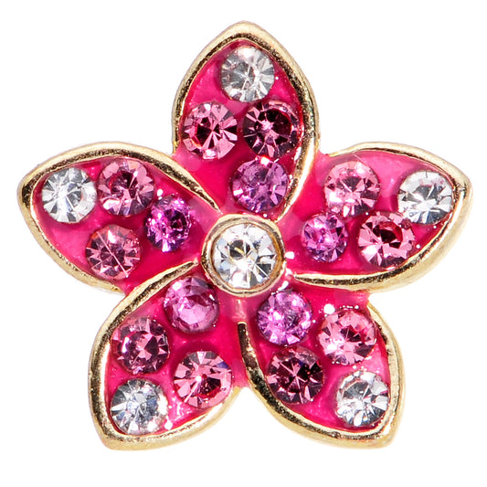 16G 1/4 Purple Gem Gold Tone Fabulous Flower Cartilage Tragus