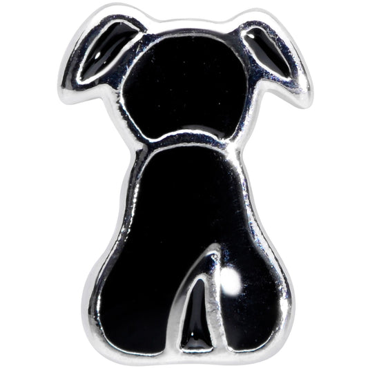 16G 1/4 Black Sitting Dog Cartilage Tragus Earring