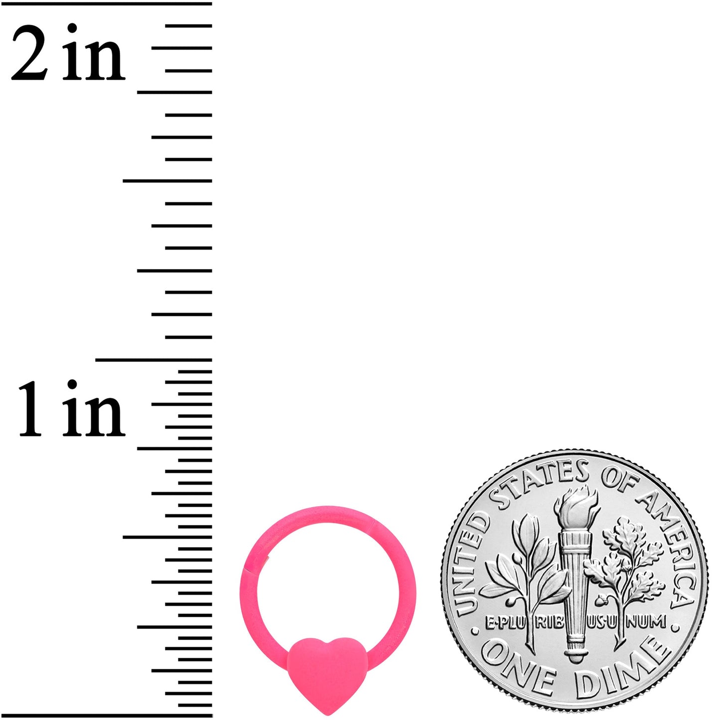 16G 3/8 Pink Matte Heart Valentines Day Hinged Segment Ring