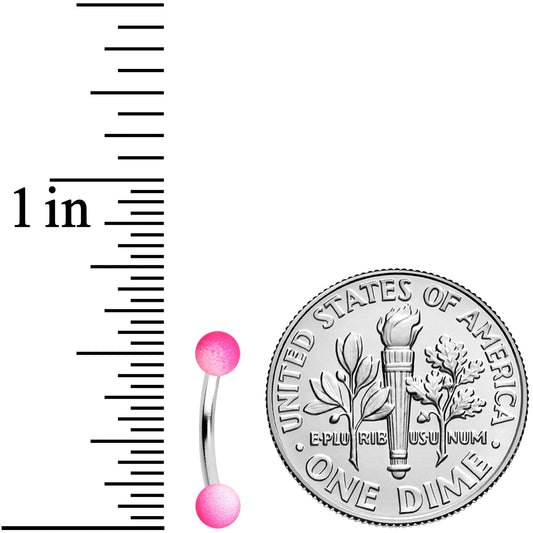 16G 5/16 Pink White Ombre Soft Finish Curved Eyebrow Ring