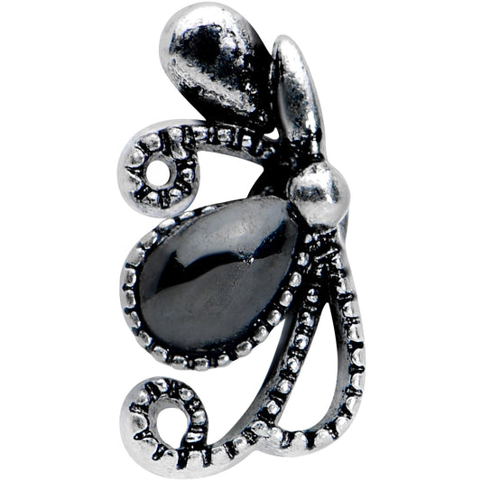 16G 5/16 Black Gem Abstract Bow Labret Monroe Tragus
