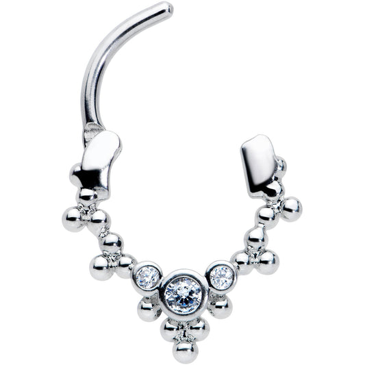 16G 5/16 Clear CZ Gem Princess Cartilage Clicker