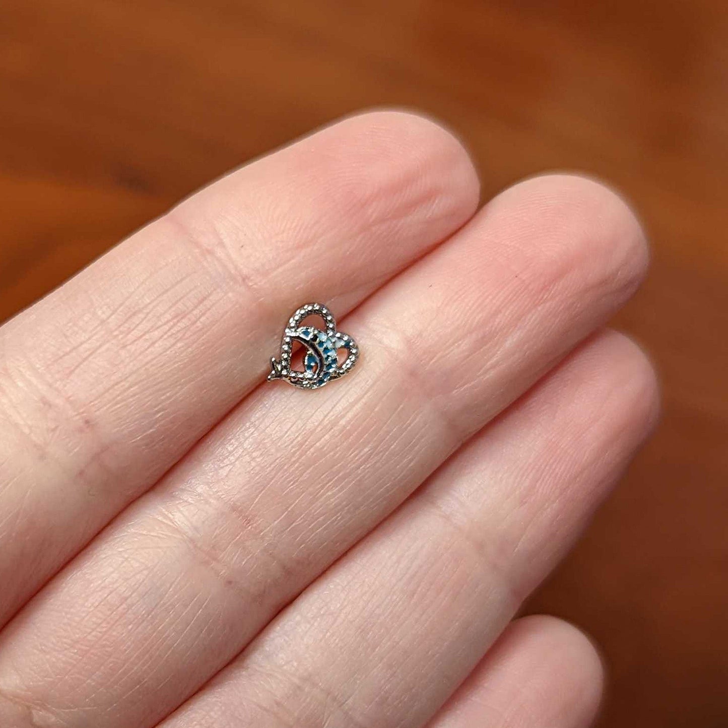 16G 1/4 Dolphin Blue Heart Valentines Cartilage Tragus Earring