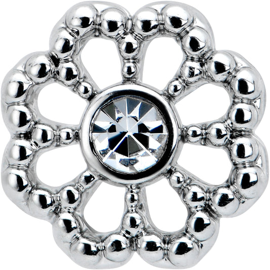 16G 1/4 Clear Gem Baroque Fabulous Flower Cartilage Tragus Earring