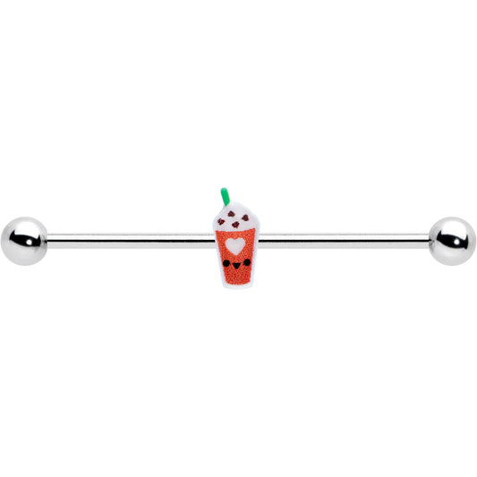 14G Sweet Pumpkin Frappe Thanksgiving Industrial Barbell 38mm