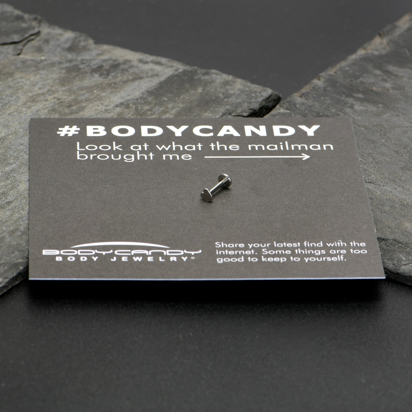 16G 1/4 Internally Threaded Simple Style Heart Labret Tragus