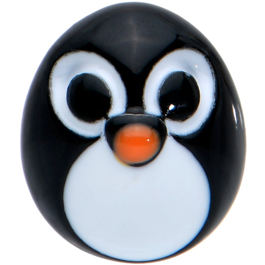 20G 7mm Gold Tone Round Penguin Face Holiday L Shape Nose Ring