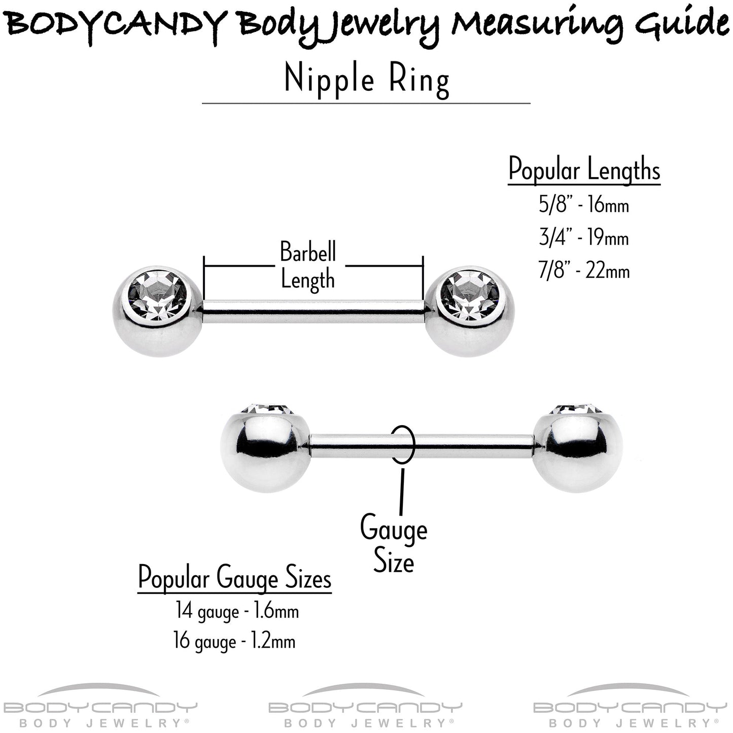 14G 9/16 Blue CZ Gem Heart Web Moon Barbell Nipple Ring Set