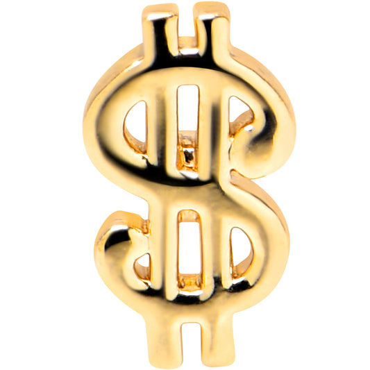 16G 1/4 Gold Tone Dollar Sign Cartilage Tragus Earring