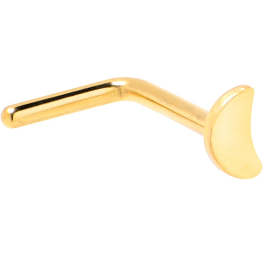20G 1/4 Gold Tone ASTM F-136 Implant Grade Titanium Moon End L Shape Nose Ring