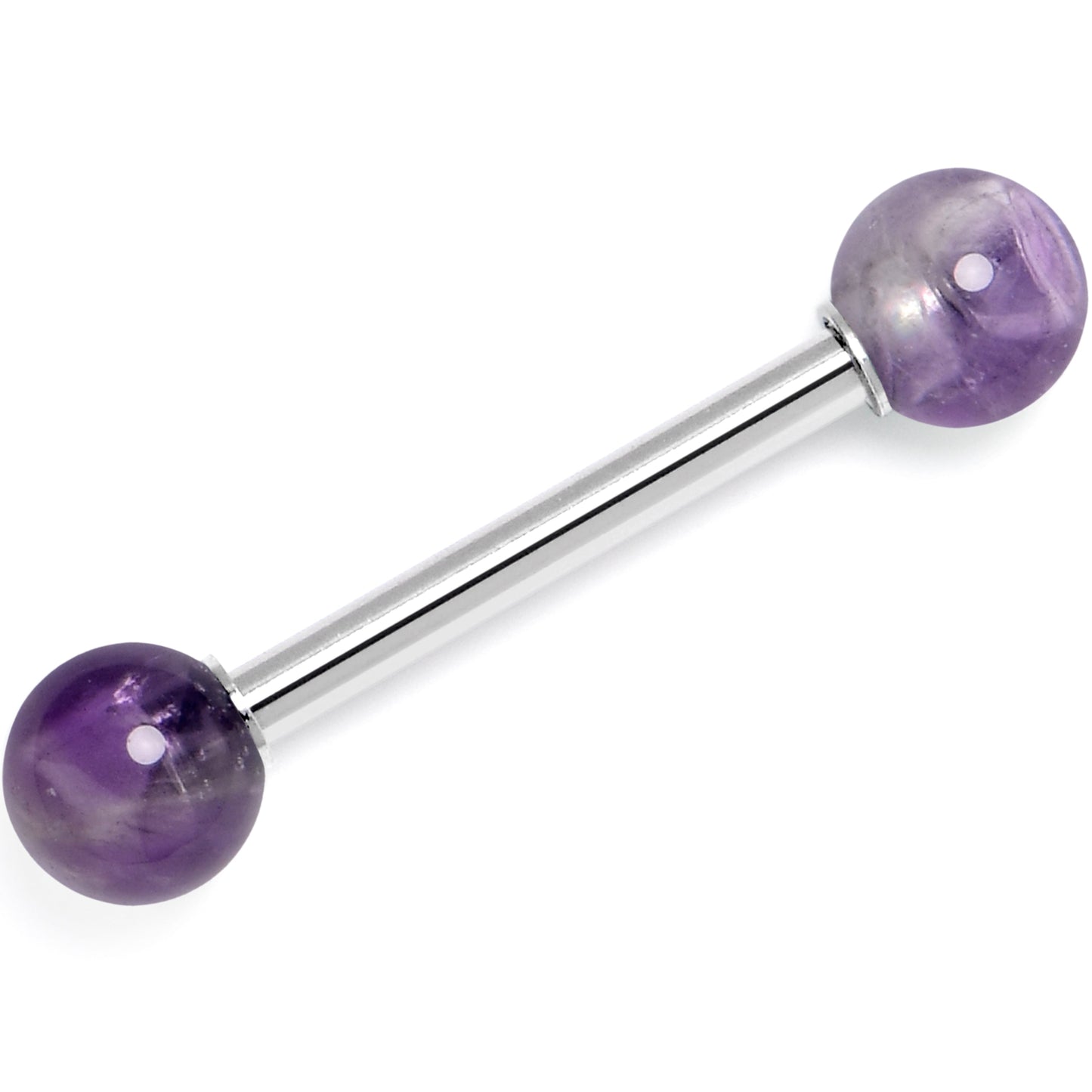 14G 5/8 Amethyst Natural Stone Tongue Ring