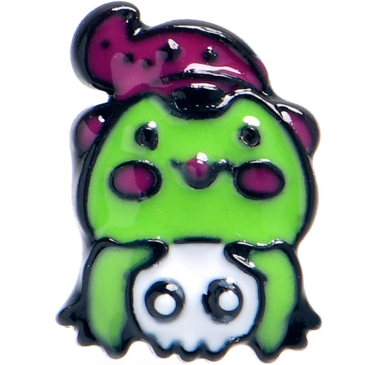 16G 5/16 Black Witch Frog Skull Halloween Labret Monroe Tragus