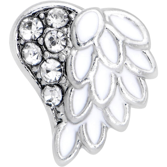 20G 7mm White Heavenly Heart Angel Wing L Shape Nose Ring