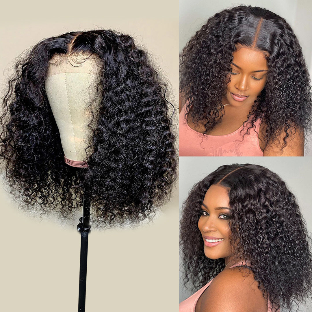 Short Bob Jerry Curly Human Hair Wig