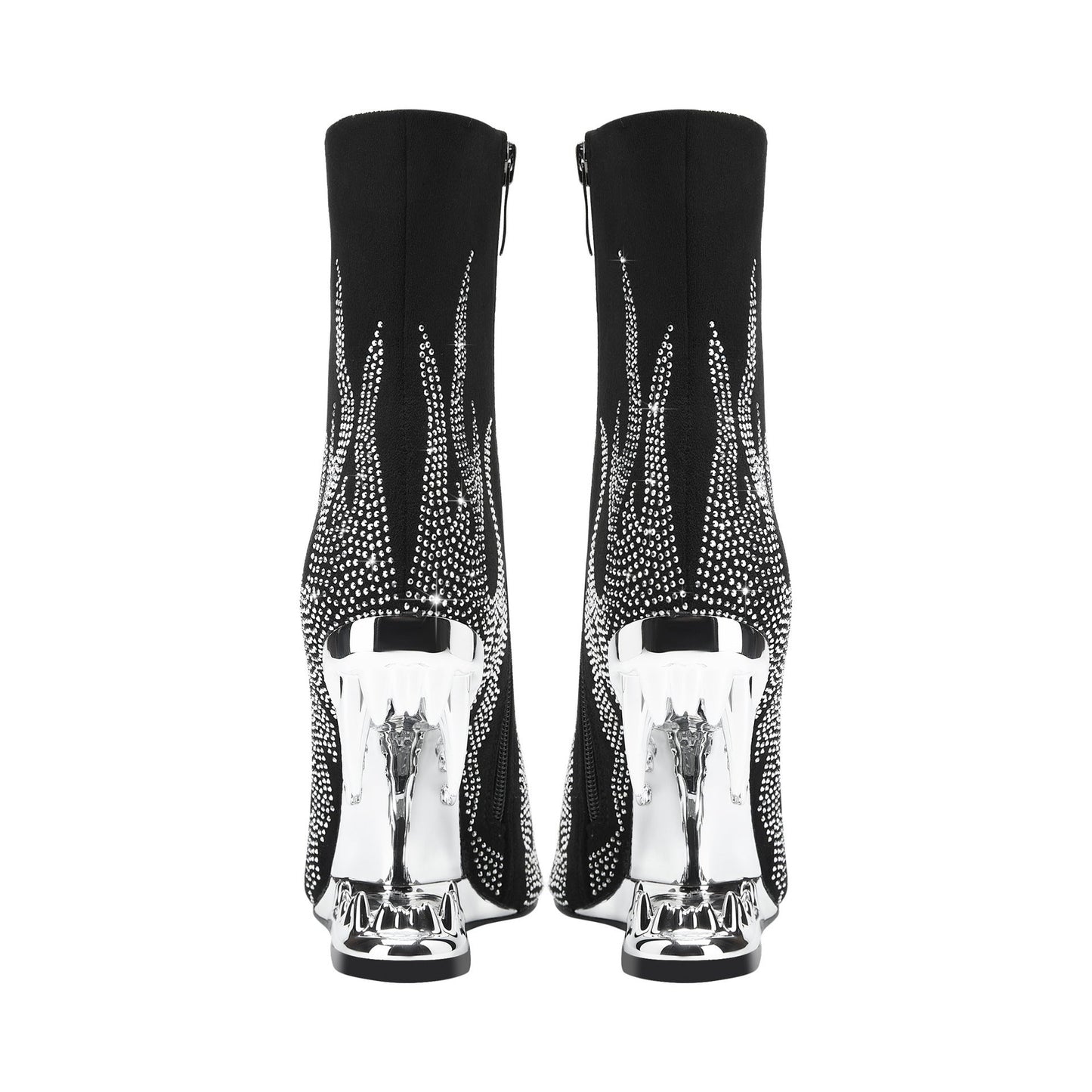 Teeth Profiled Heel Women's High Heel Boots