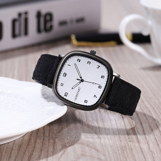 Digital Student Watch Casual Quartz Suede Belt