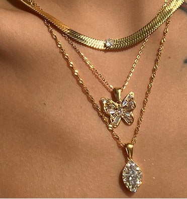 Horse Eye Zircon Titanium Necklace