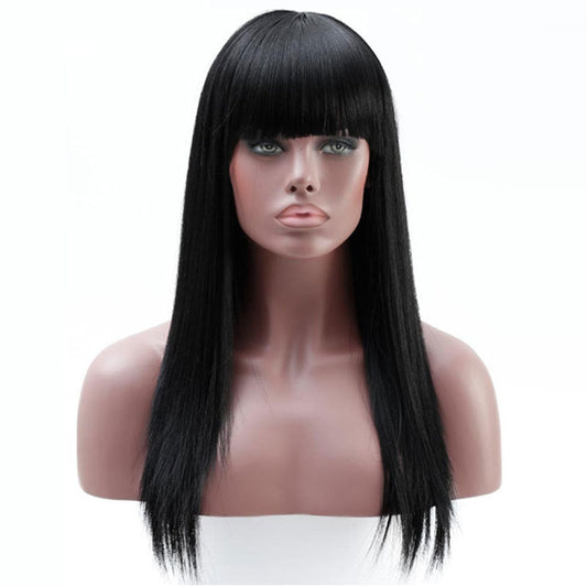European American Women's Long Straight Wig