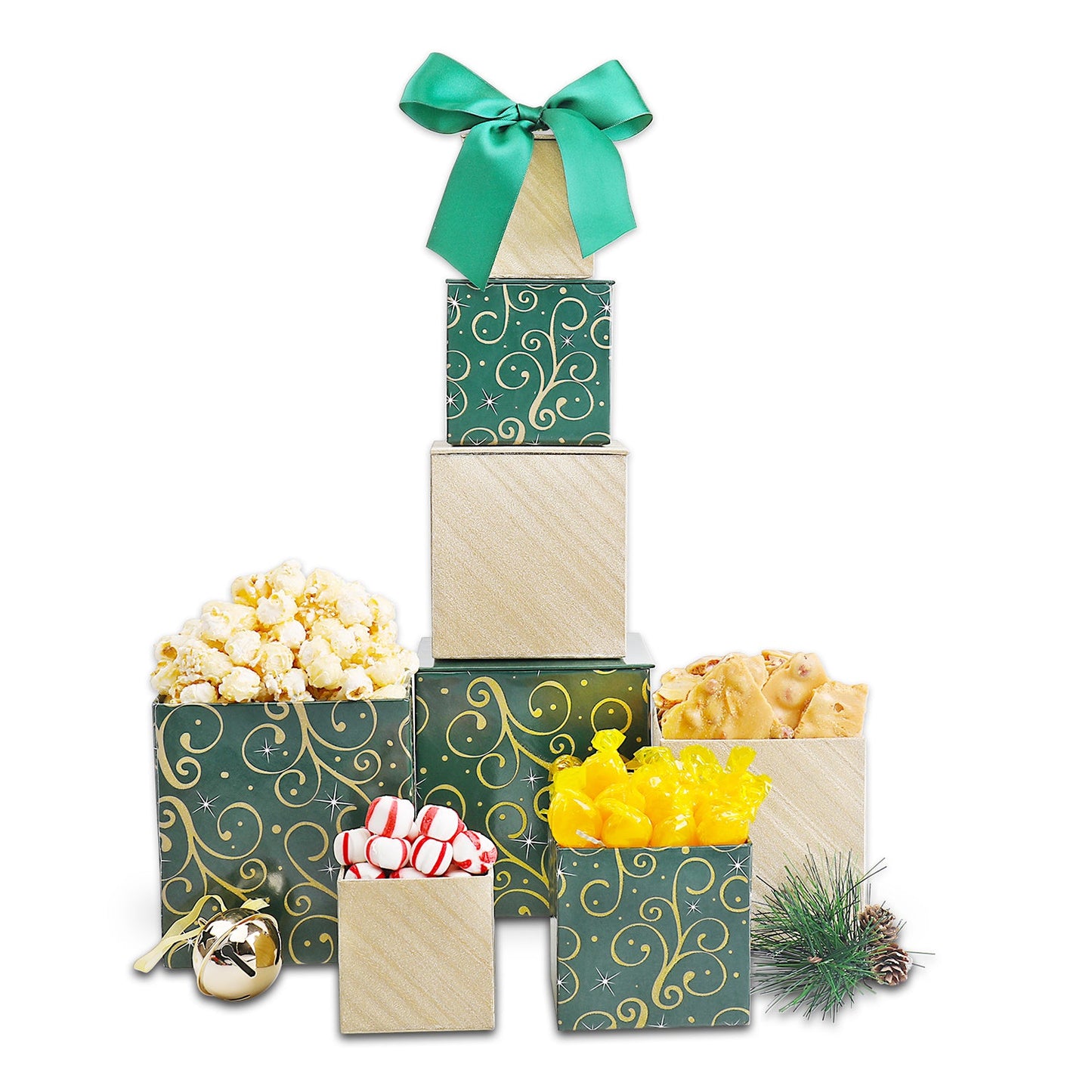 Elegant Evergreen Gift Tower