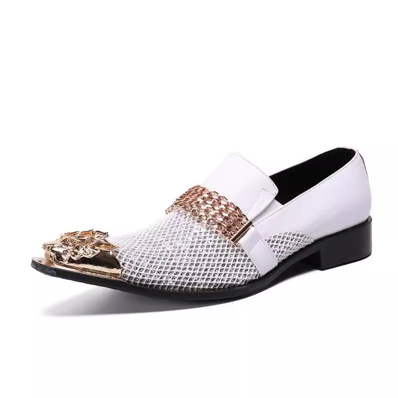 British Pointed Inner Height Increasing Leather Shoes