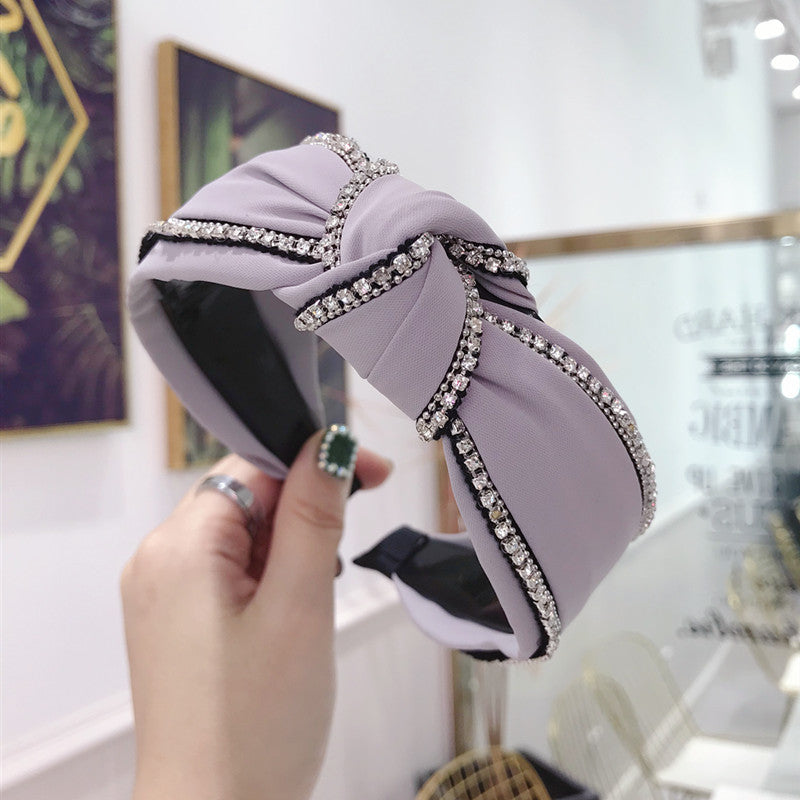 Fabric Diamond Knotted Toothed Headband