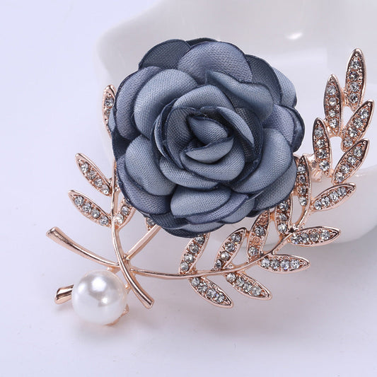 Fabric Flower Corsage Pin