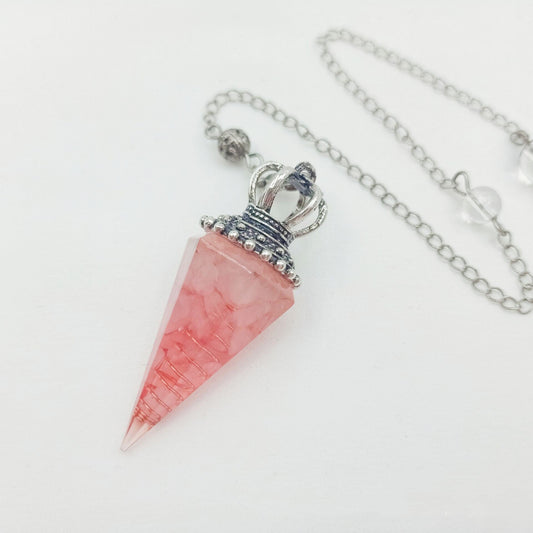 Crystal Gravel Resin Cone Pendant