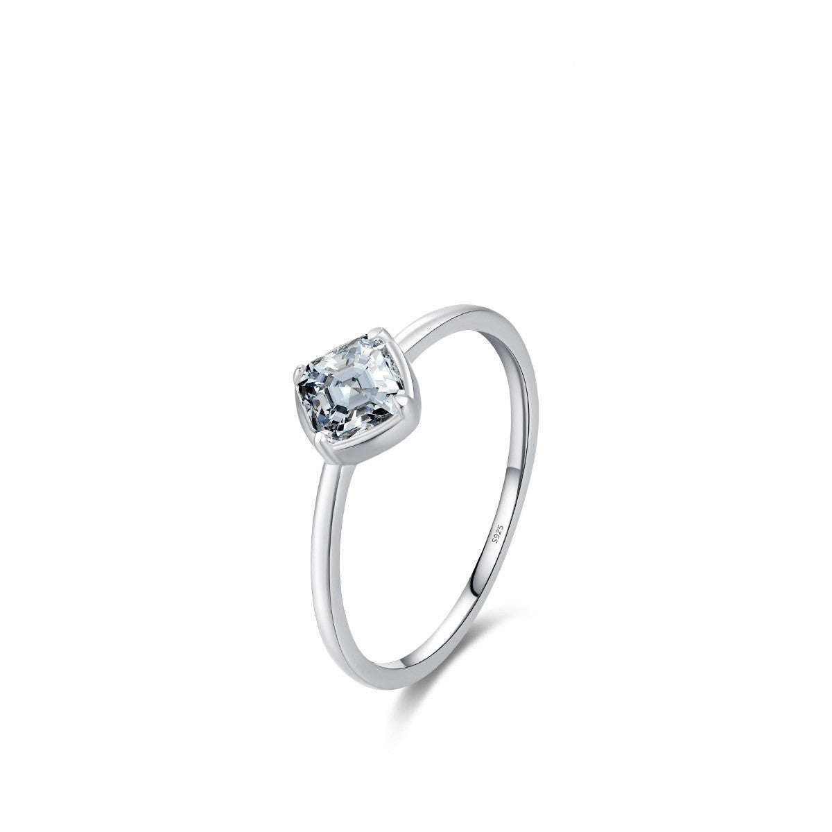 S925 Sterling Silver Heart Engagement Ring