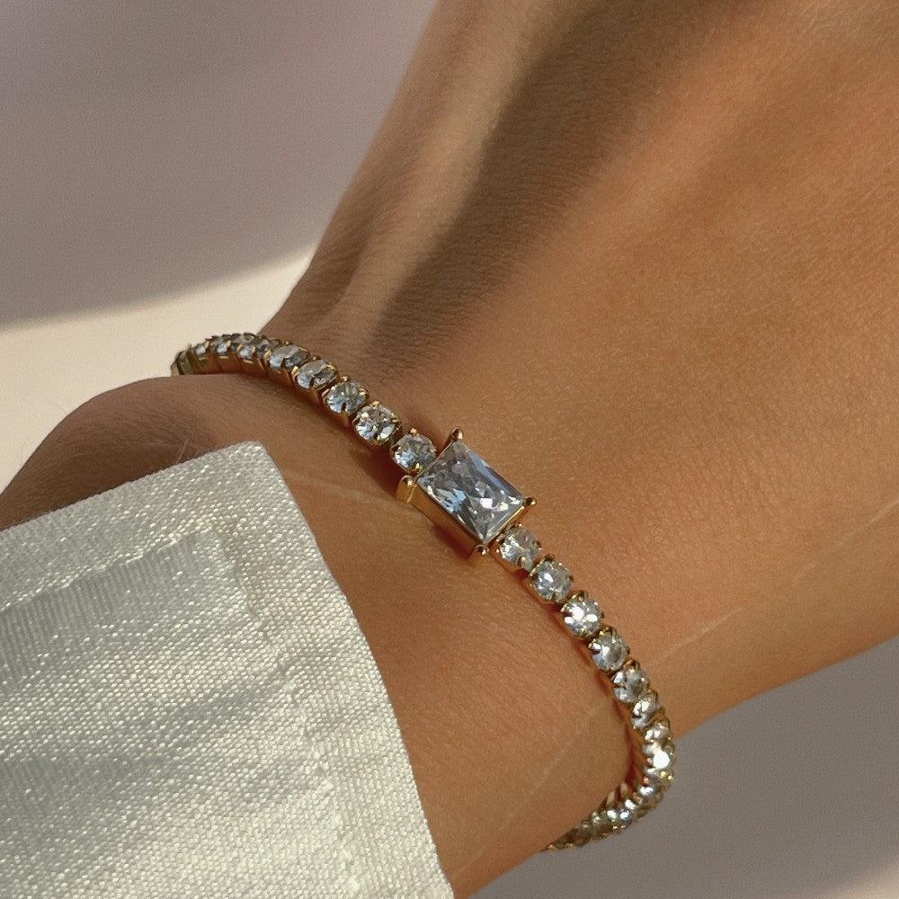 Cubic Zirconia Chain And Bracelet Neck Chain Choker