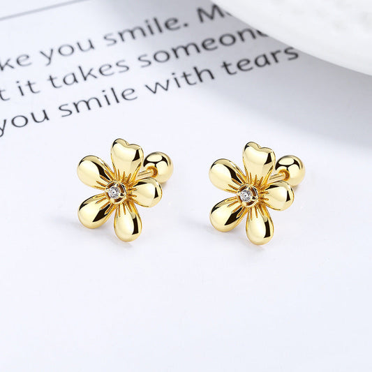 Five Petal Flower Bud Earrings