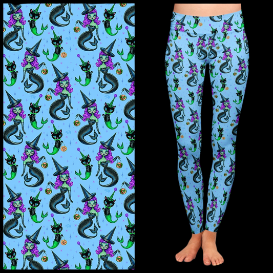 "MerWitch & Her MerCat" Leggings by Miss Fluff x Lipstick & Chrome