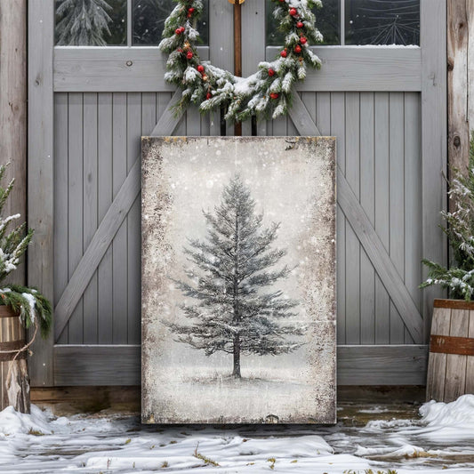 Vintage Christmas Tree Wall Art VI