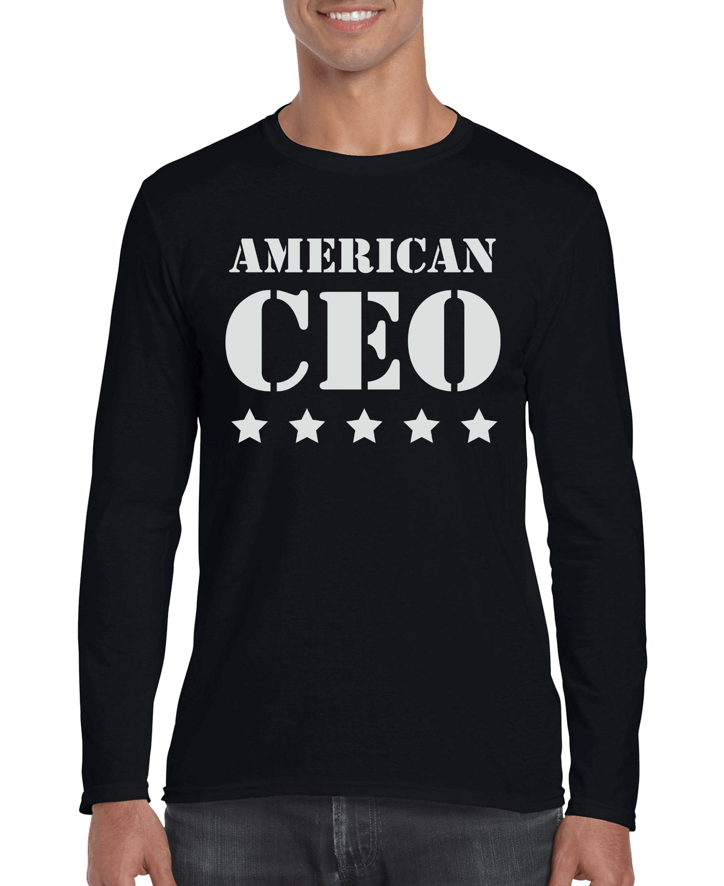 Five Star American CEO Men's Long Sleeve Shirt