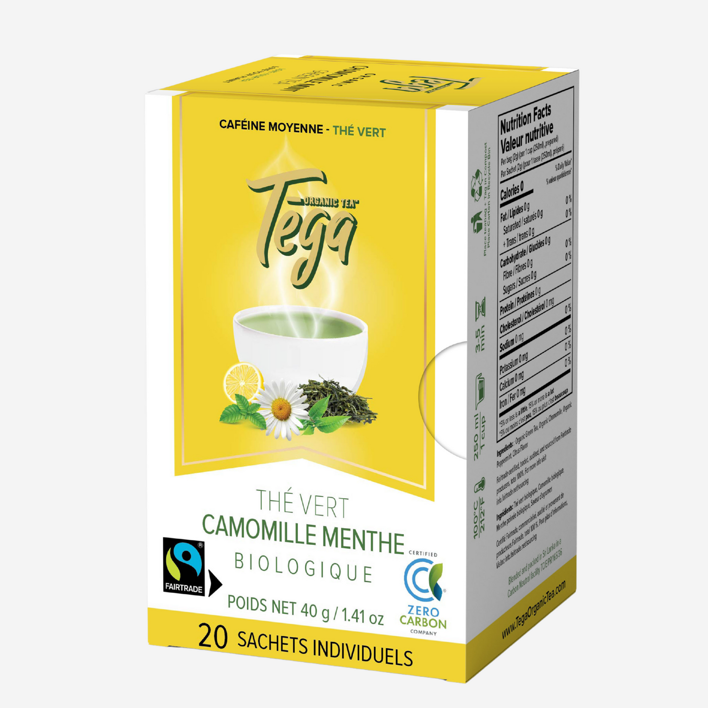 Chamomile Mint Green Tea w. Citrus Organic Fairtrade 20ct