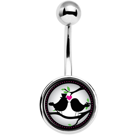 Lovebirds Silhouette Belly Ring