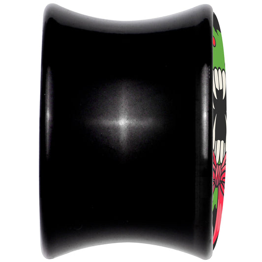 Holiday Vampire Wreath Black Acrylic Saddle Plug Set by Onyx O