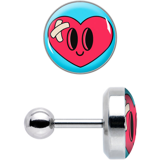 16G 1/4 Heartbreak Bandaged Heart Cartilage Tragus Earring by Onyx O