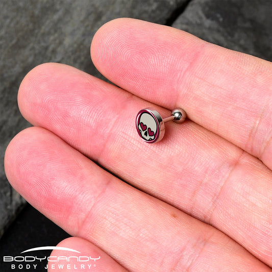16G Valentine Heart Skull Tragus Cartilage Earring