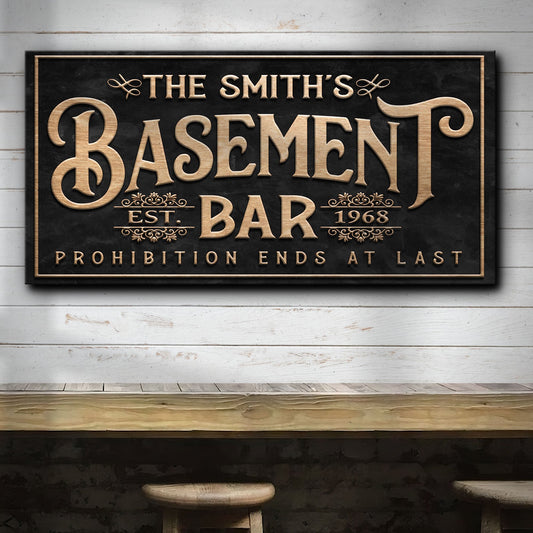 Custom Basement Bar Sign