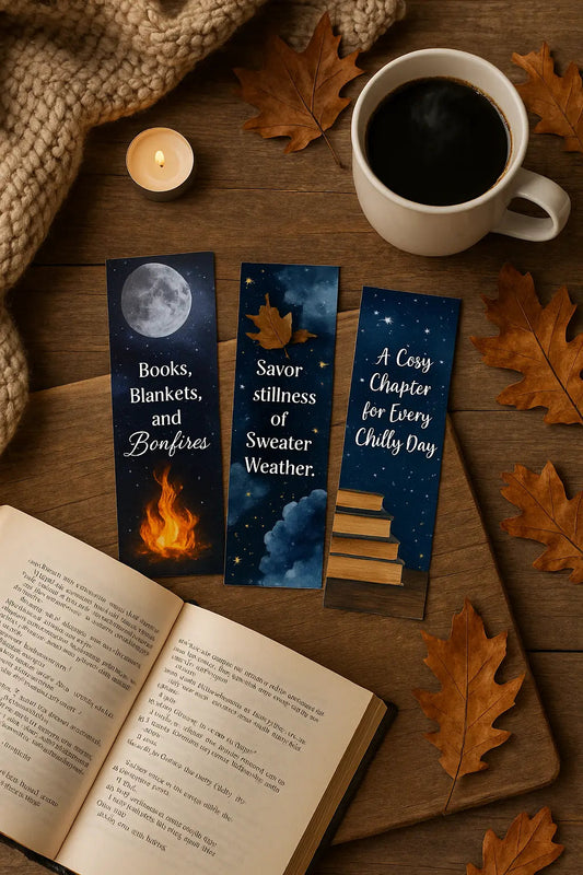 Fall & Cozy Bookmark Bundle – Autumn-Inspired 3-Pack for Readers