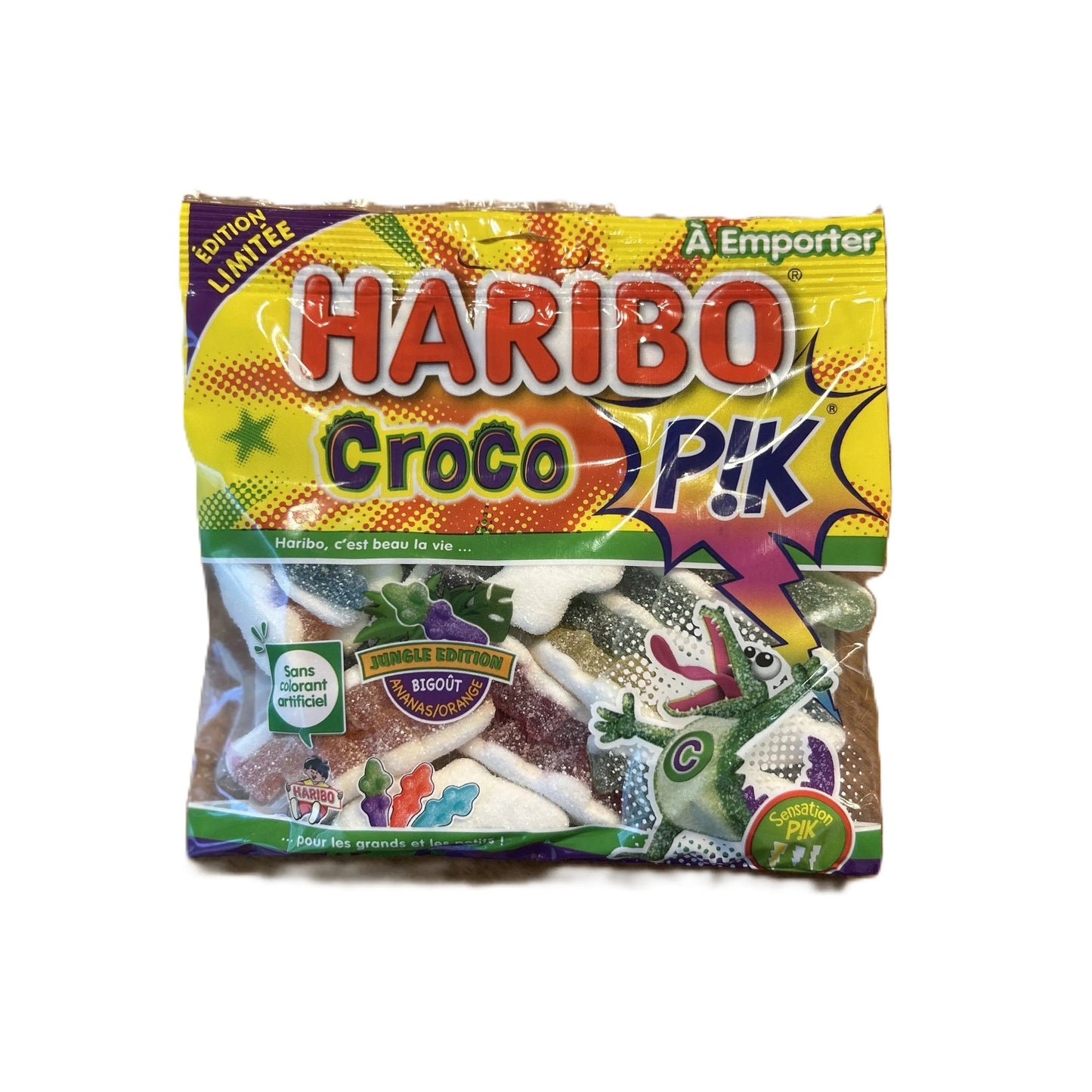 Haribo Croco Pik – Sour Gummy Crocodile Candies 120g Bag (France)