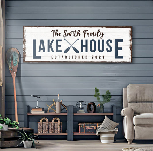 Family Lake House Arrow Sign II