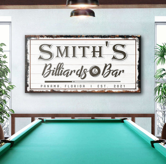 Billiards And Bar Sign