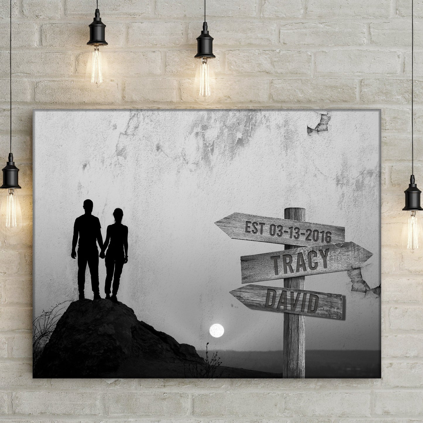 Monochrome Sunset Couple Sign