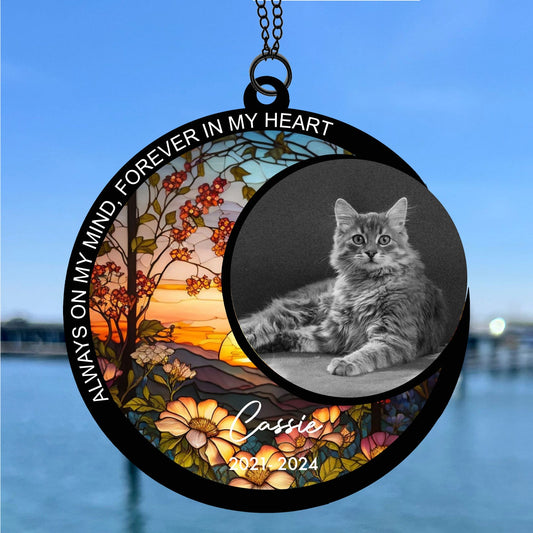 Once By My Side Forever In My Heart Suncatcher Ornament, Custom Photo Suncatchers, Gift For Family, Memorial Gift Ornament 681899