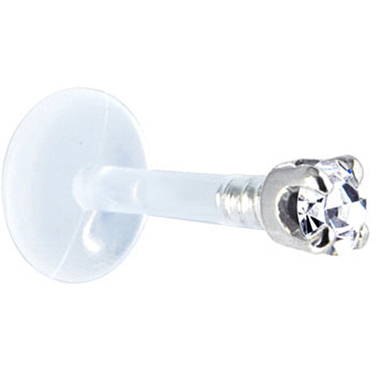 Solid 14K White Gold 1.5mm Genuine Diamond Bioplast Push in Monroe