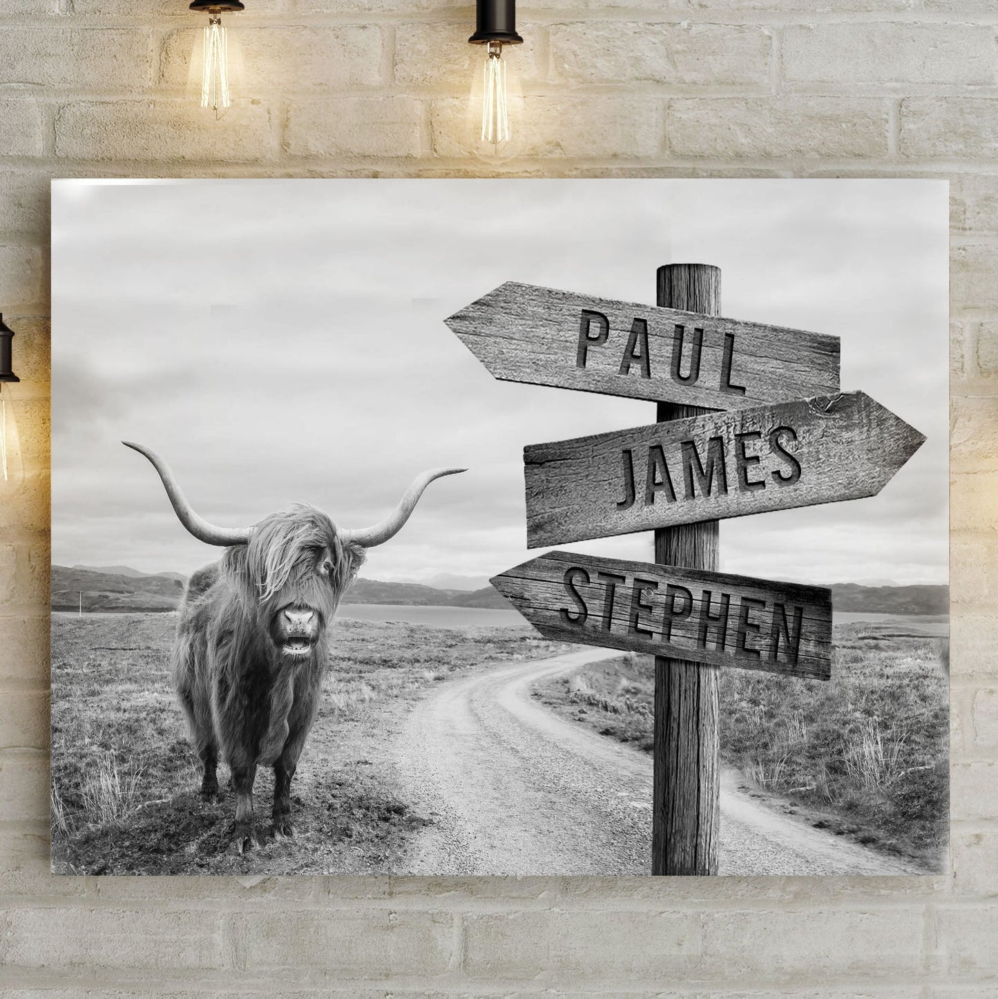 Highland Cow Rustic Sign