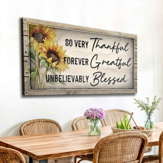 Grateful Thankful Blessed Family Sign II